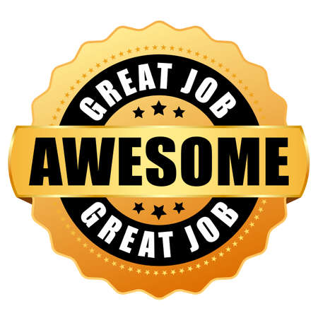 Awesome great job vector icon isolated on white backgroundのイラスト素材