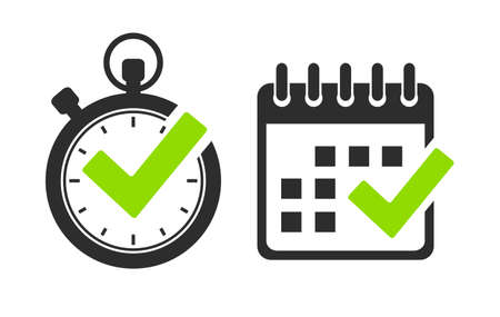 Abstract time vector icons on white backgroundのイラスト素材