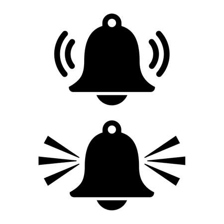Alarm sound signal vector icons isolated on white backgroundのイラスト素材