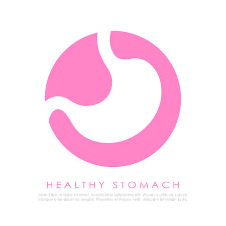 Human stomach vector logo on white backgroundのイラスト素材