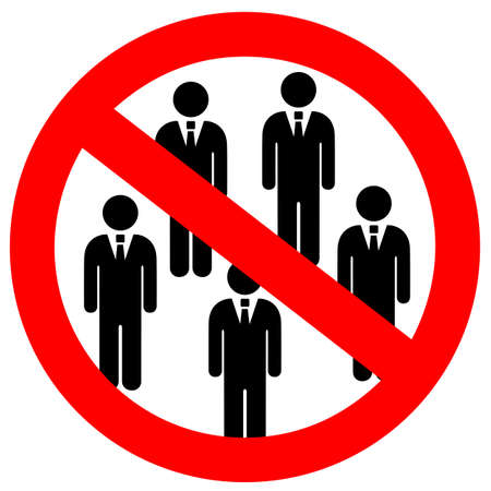 No public meetings vector sign isolated on white backgroundのイラスト素材