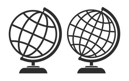 School desk globe vector icons on white backgroundのイラスト素材