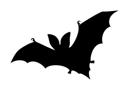 Bat silhouette vector icon on white backgroundのイラスト素材