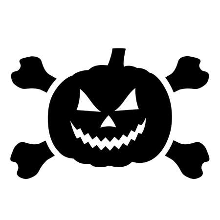 Halloween pumpkin scary icon on white backgroundのイラスト素材