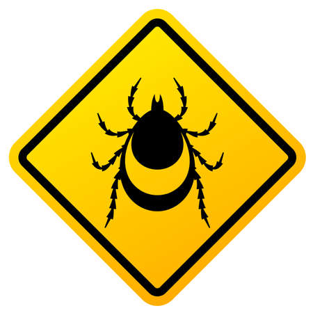 Beware of ticks warning vector sign on white backgroundのイラスト素材