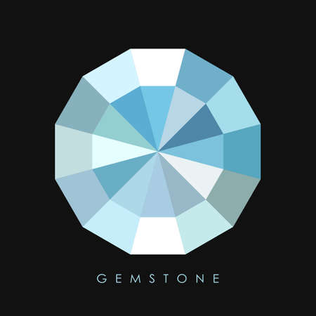 Diamond gem vector icon isolated on blacl backgroundのイラスト素材