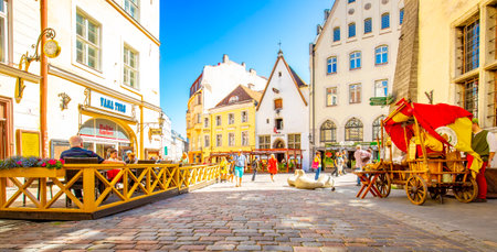 Tallinn, Estonia - 20 July, 2020: Old city panoramic viewのeditorial素材