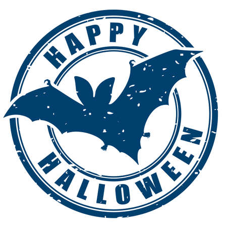 Happy Halloween vector sign isolated on white backgroundのイラスト素材