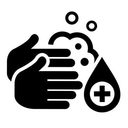 Hygiene vector icon on white background, wash your hands symbolのイラスト素材