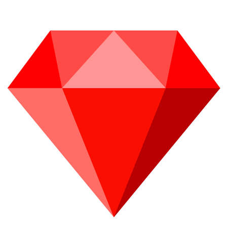 Ruby diamond vector icon isolated on white backgroundのイラスト素材