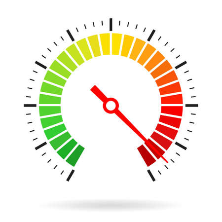 Speed meter dial face isolated on white backgroundのイラスト素材