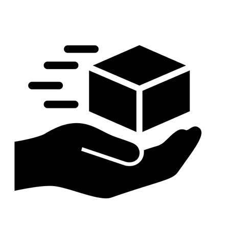 Fast and careful delivery service, vector icon on white backgroundのイラスト素材