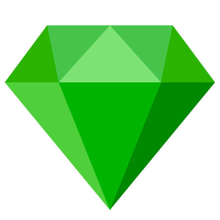 Emerald green gem vector icon isolated on white backgrondのイラスト素材