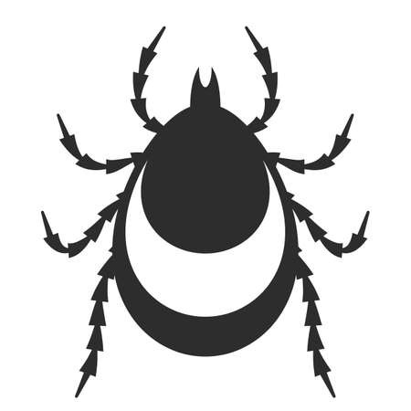 Tick insect vector icon isolated on white backgroundのイラスト素材