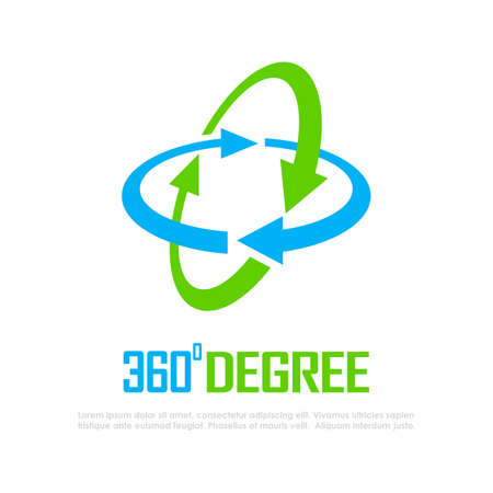 360 degree vector logo isolated on white backgroundのイラスト素材