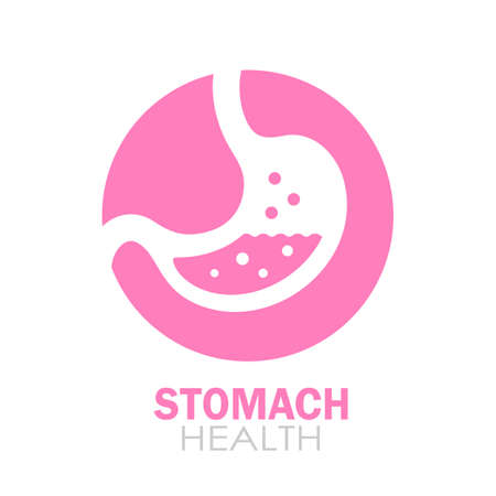 Healthy digestion, stomach health logo isolated on white backgroundのイラスト素材