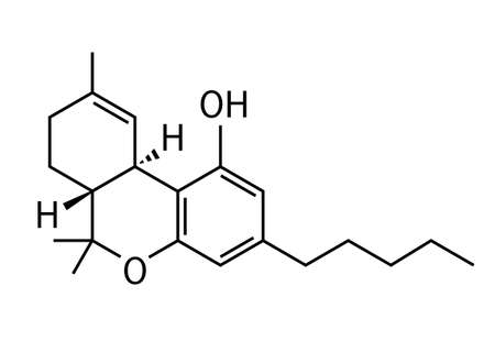 THC or cannabis molecule chemical structureのイラスト素材