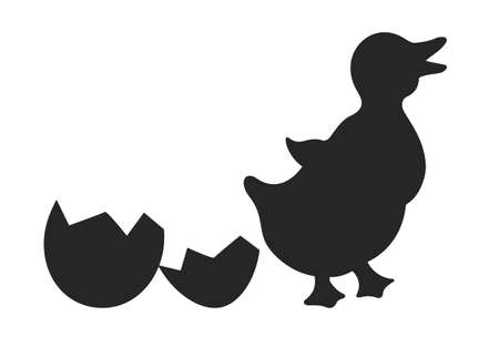 Newborn baby duckling vector cartoon on white backgroundのイラスト素材