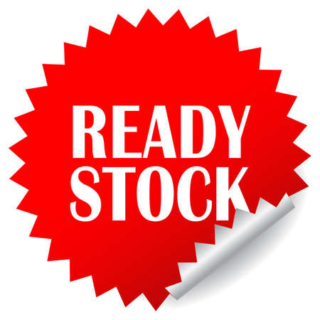 Ready stock red vector sticker on white backgroundのイラスト素材