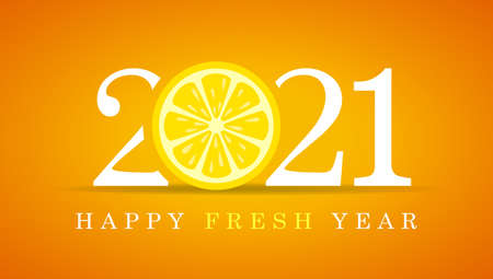 Happy 2021 New year greeting card, vector illustrationのイラスト素材