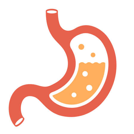 Gases in stomach, medical icon isolated on white backgroundのイラスト素材