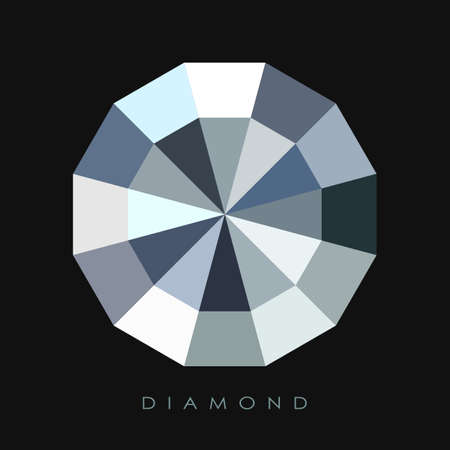 Diamond or brilliant vector icon isolated on black backgroundのイラスト素材