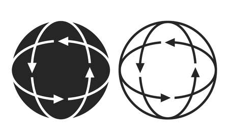 Rotation 360 degree vector icon isolated on white backgroundのイラスト素材