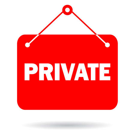 Private sign, please do not enter board on white backgroundのイラスト素材