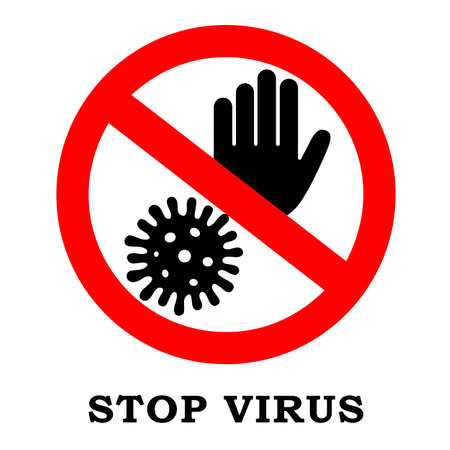 Stop virus vector sign isolated on whiteのイラスト素材