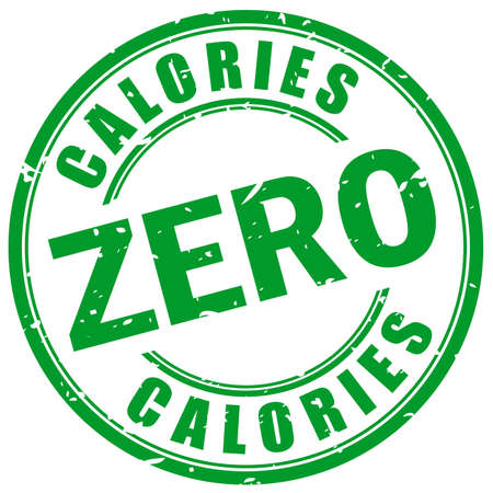 Zero calories rubber stamp isolated on whiteのイラスト素材