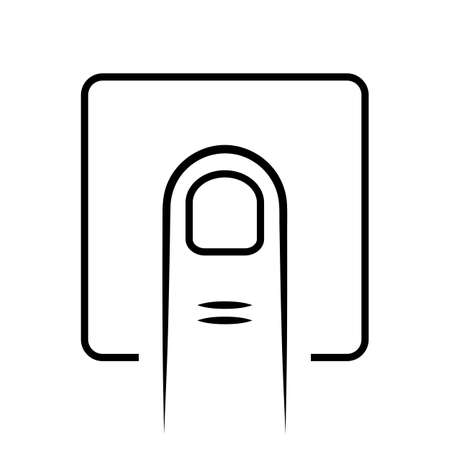 Finger print scan vector icon isolated on white backgroundのイラスト素材