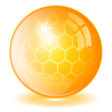 Yellow oil pill vector illustration isolated on white backgroundのイラスト素材