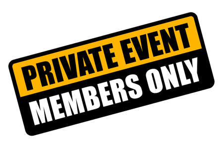 Private event vector banner, members only warning signのイラスト素材