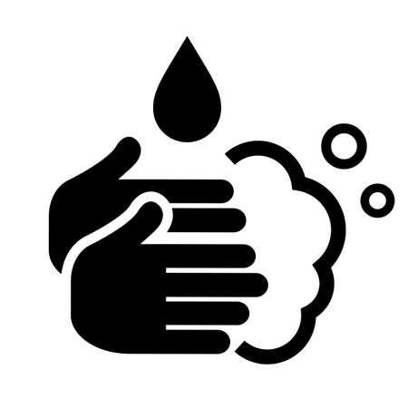 Wash your hands vector sign isolated on white backgroundのイラスト素材