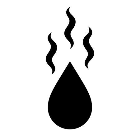 Hot water drop vector icon isolated on white backgroundのイラスト素材