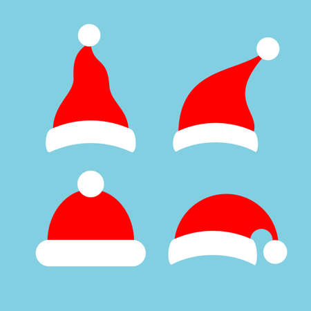 Christmas red hat or cap vector cartoonのイラスト素材