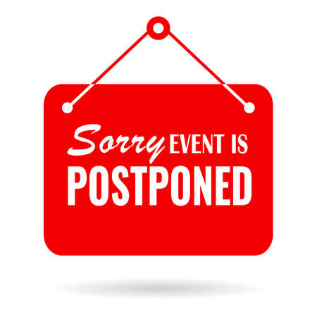 Sorry event postopned vector sign isolated on white backgroundのイラスト素材