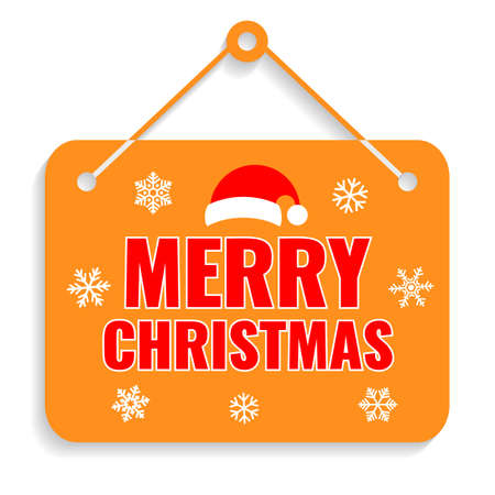 Merry Christmas vector sign isolated on white backgroundのイラスト素材
