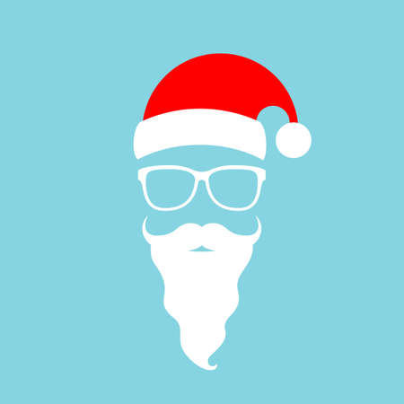 Santa Claus costume vector illustration isolated on blue backgroundのイラスト素材