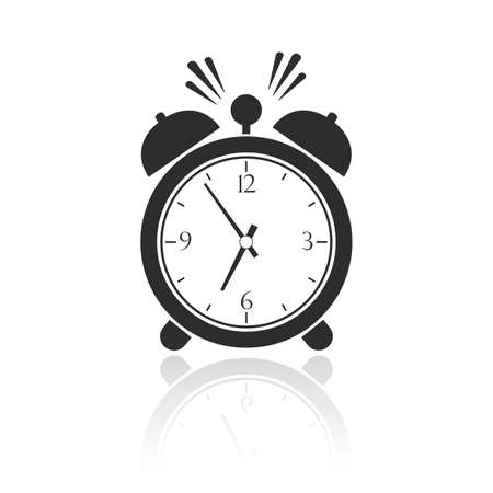 Alarm clock vector icon on white backgroundのイラスト素材