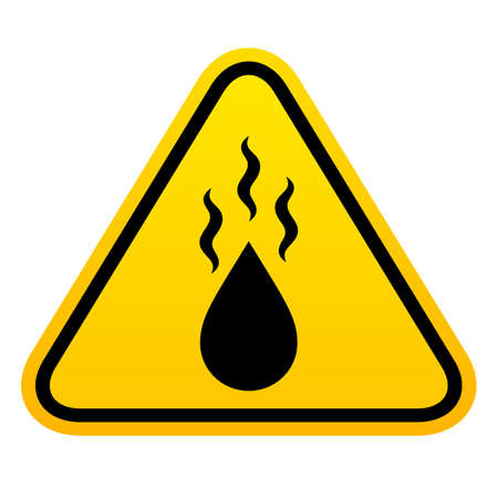 Hot liquid vector caution sign isolated on white backgroundのイラスト素材