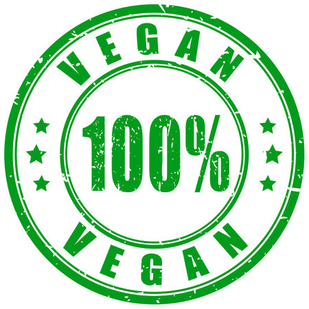 Vegan food rubber stamp isolated on white backgroundのイラスト素材