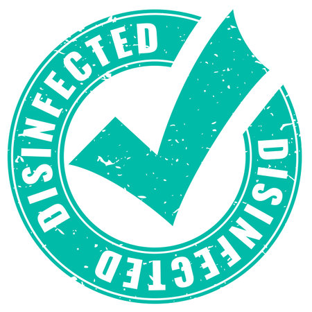 Disinfected assurance grunge emblem isolated on white backgroundのイラスト素材