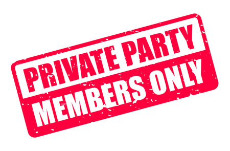 Private party, members only sign isolated on white backgroundのイラスト素材