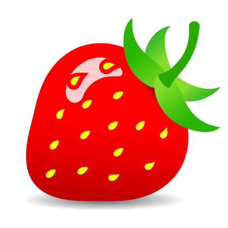 Strawberry icon, vector cartoon isolated over white backgroundのイラスト素材