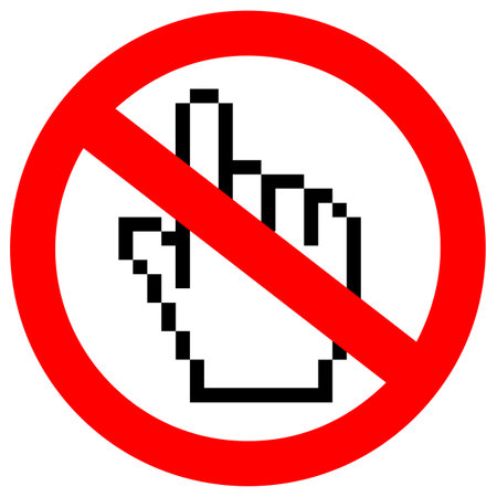 Do not click and open suspicious emails, vector sign on white backgroundのイラスト素材