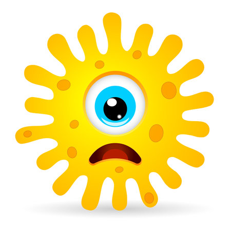 Monster microbe vector cartoon isolated on white backgroundのイラスト素材