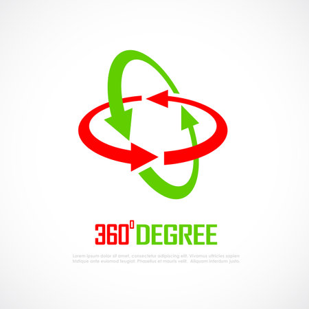 Vector logo 360 degree rotation, abstract web symbol on white backgroundのイラスト素材