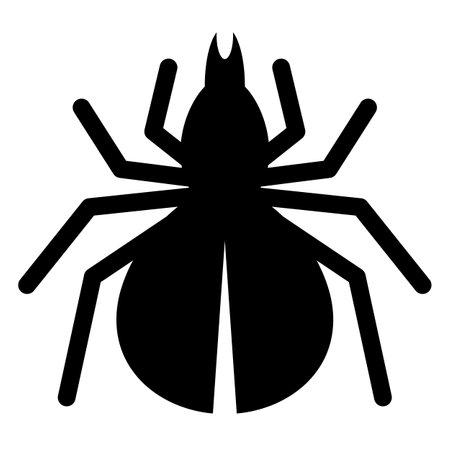 Spider silhouette vector icon isolated on white backgroundのイラスト素材