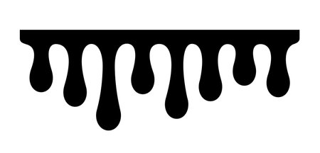 Dripping black paint vector illustration isolated on white backgroundのイラスト素材